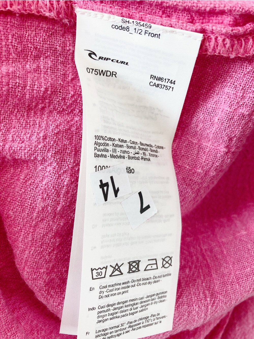 Rip Curl Hot Pink Dress classic surf cover up beach dress hot pink medium boho - Picture 15 of 15